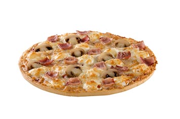 Compra Pizza de bacón y champiñón redonda al mejor precio.